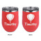 Watercolor Hot Air Balloons Stainless Wine Tumblers - Coral - Double Sided - Approval