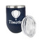 Watercolor Hot Air Balloons Stainless Wine Tumblers - Navy - Single Sided - Alt View