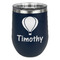 Watercolor Hot Air Balloons Stainless Wine Tumblers - Navy - Single Sided - Front