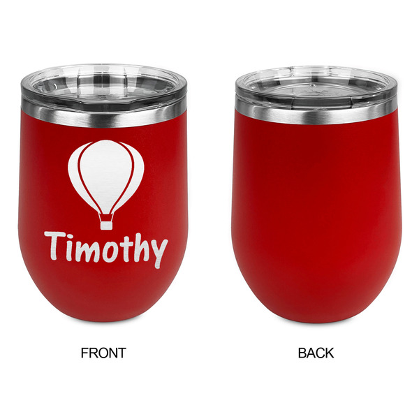 Watercolor Hot Air Balloons Stainless Wine Tumblers - Red - Single Sided - Approval