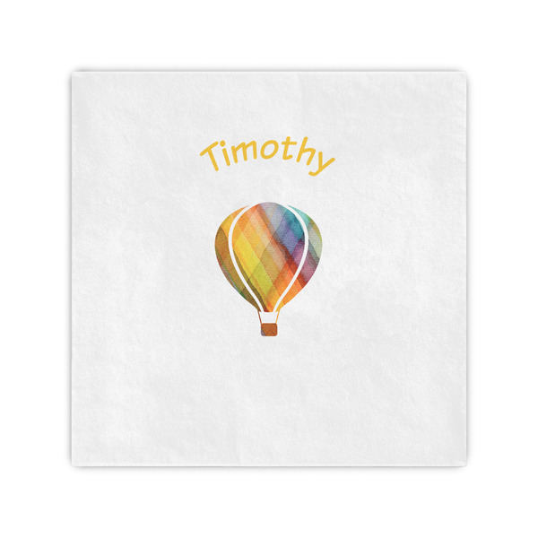 Custom Watercolor Hot Air Balloons Cocktail Napkins (Personalized)