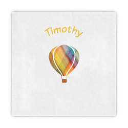 Watercolor Hot Air Balloons Decorative Paper Napkins (Personalized)