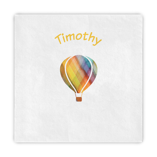 Custom Watercolor Hot Air Balloons Decorative Paper Napkins (Personalized)