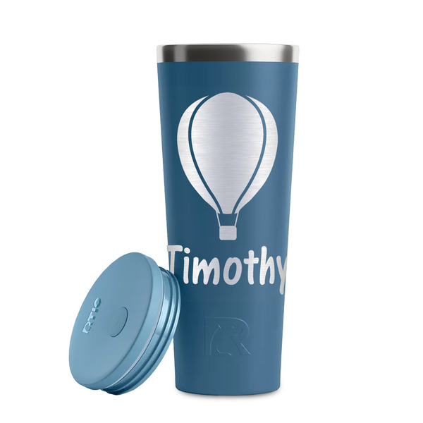 Watercolor Hot Air Balloons Steel Blue RTIC Everyday Tumbler - 28 oz. - Lid Off