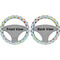 Watercolor Hot Air Balloons Steering Wheel Cover- Front and Back