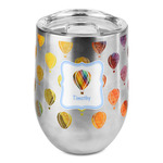 Watercolor Hot Air Balloons Stemless Wine Tumbler - Full Print (Personalized)