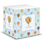 Watercolor Hot Air Balloons Sticky Note Cube (Personalized)