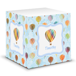 Watercolor Hot Air Balloons Sticky Note Cube (Personalized)