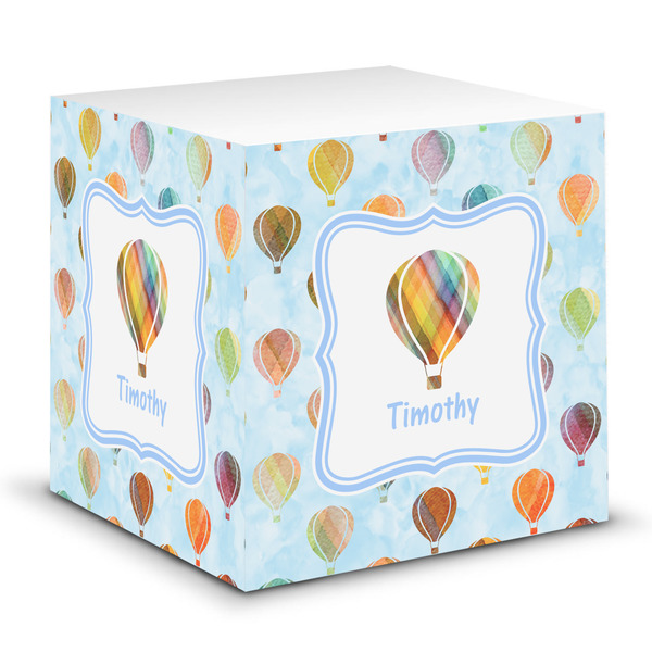 Custom Watercolor Hot Air Balloons Sticky Note Cube (Personalized)