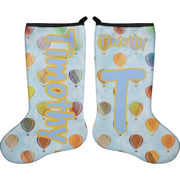 Watercolor Hot Air Balloons Stocking - Double-Sided - Approval
