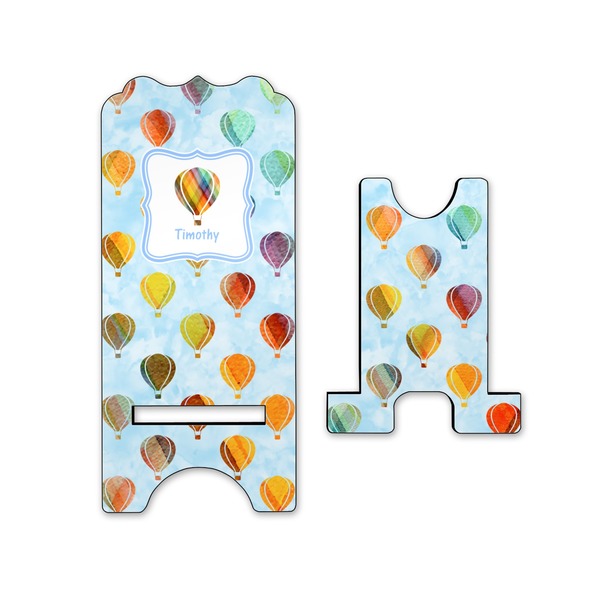 Watercolor Hot Air Balloons Stylized Phone Stand - Front & Back - Small