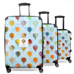 Watercolor Hot Air Balloons 3 Piece Luggage Set - 20" Carry On, 24" Medium Checked, 28" Large Checked (Personalized)