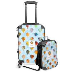 Watercolor Hot Air Balloons Kids 2-Piece Luggage Set - Suitcase & Backpack (Personalized)