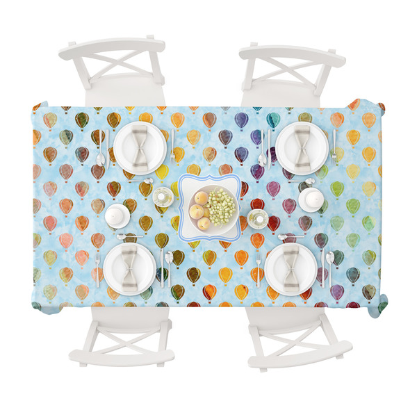 Watercolor Hot Air Balloons Tablecloths (58"x102") - TOP VIEW
