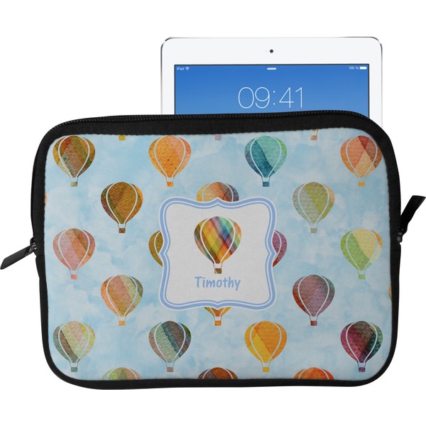 Custom Watercolor Hot Air Balloons Tablet Case / Sleeve - Large (Personalized)