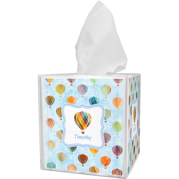 Custom Watercolor Hot Air Balloons Tissue Box Cover (Personalized)