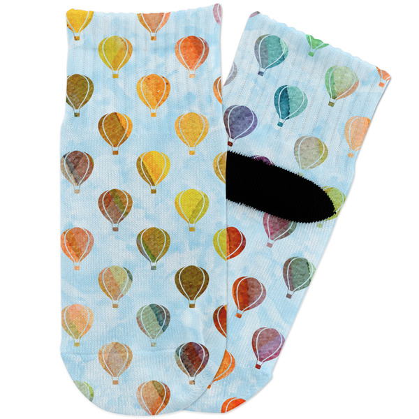 Custom Watercolor Hot Air Balloons Toddler Ankle Socks