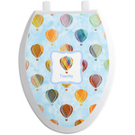 Watercolor Hot Air Balloons Toilet Seat Decal - Elongated (Personalized)
