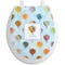 Watercolor Hot Air Balloons Toilet Seat Decal - Round (Personalized)