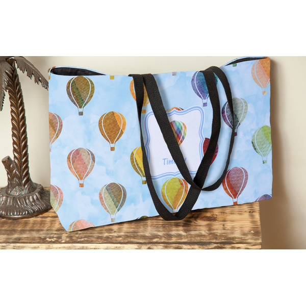 Watercolor Hot Air Balloons Tote w/Black Handles - Lifestyle View