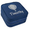 Watercolor Hot Air Balloons Travel Jewelry Boxes - Leather - Navy Blue - Angled View