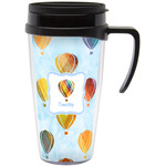 Watercolor Hot Air Balloons Acrylic Travel Mug with Handle (Personalized)