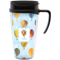 Watercolor Hot Air Balloons Acrylic Travel Mug with Handle (Personalized)