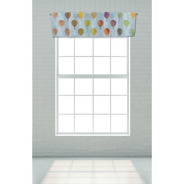 Watercolor Hot Air Balloons Valance - On window