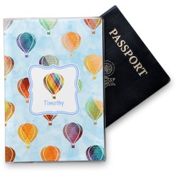 Watercolor Hot Air Balloons Vinyl Passport Holder (Personalized)