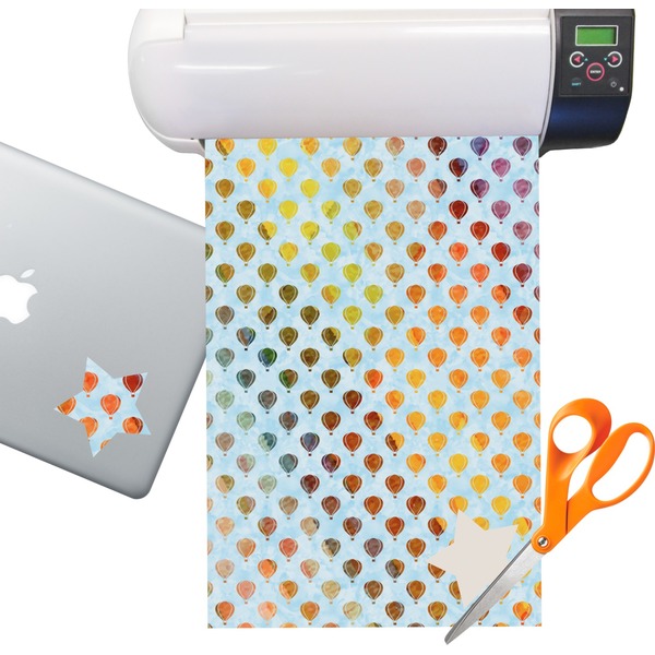 Custom Watercolor Hot Air Balloons Sticker Vinyl Sheet (Permanent)