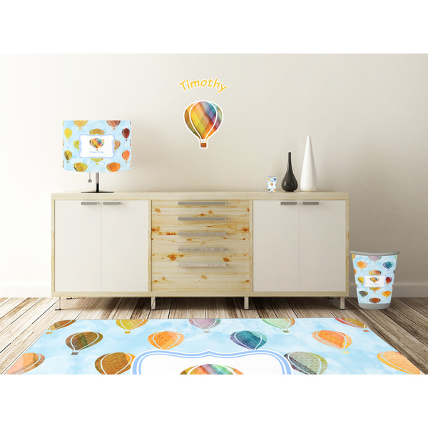 Watercolor Hot Air Balloons Wall Graphic Decal Wooden Desk
