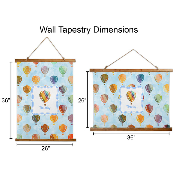 Watercolor Hot Air Balloons Wall Hanging Tapestries - Parent/Sizing