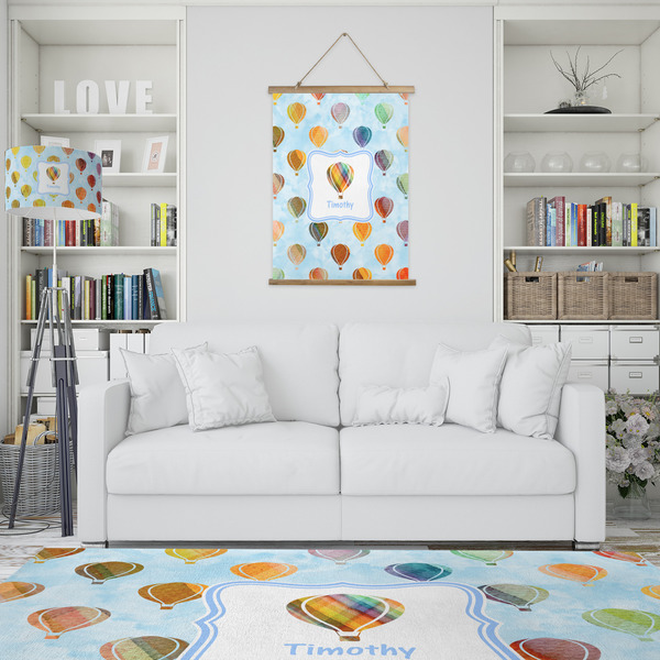 Watercolor Hot Air Balloons Wall Hanging Tapestry - Portrait - IN CONTEXT