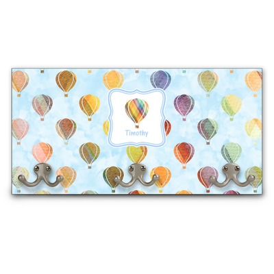 Watercolor Hot Air Balloons Wall Mounted Coat Rack (Personalized)