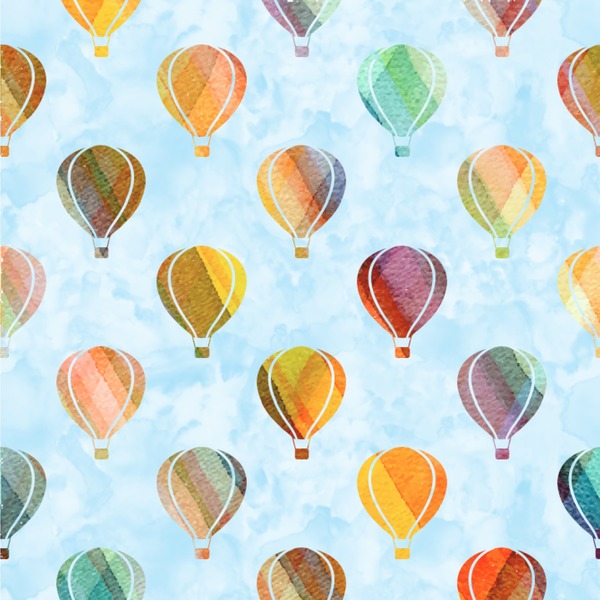 Custom Watercolor Hot Air Balloons Wallpaper & Surface Covering (Water Activated 24"x 24" Sample)