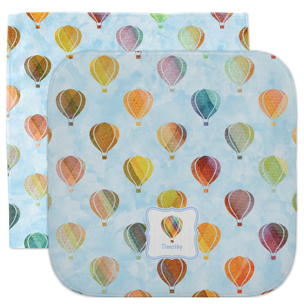 Custom Watercolor Hot Air Balloons Facecloth / Wash Cloth (Personalized)