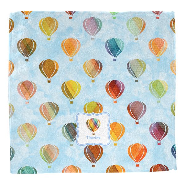 Watercolor Hot Air Balloons Washcloth - Front - No Soap