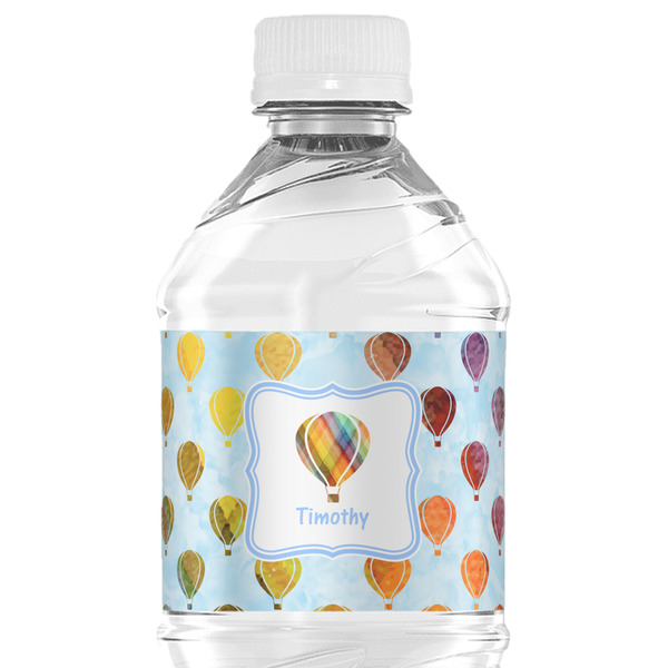Custom Watercolor Hot Air Balloons Water Bottle Labels - Custom Sized (Personalized)