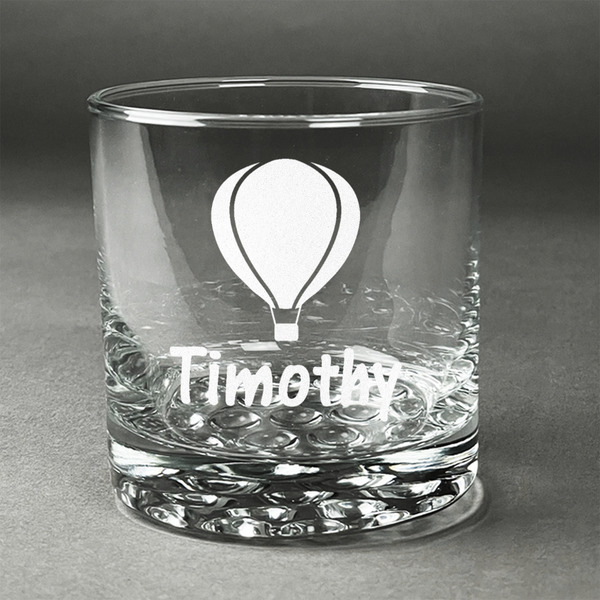 Custom Watercolor Hot Air Balloons Whiskey Glass (Single) (Personalized)