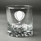 Watercolor Hot Air Balloons Whiskey Glass - Front/Approval