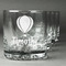Watercolor Hot Air Balloons Whiskey Glasses Set of 4 - Engraved Front