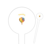 Watercolor Hot Air Balloons Cocktail Picks - Round Plastic (Personalized)