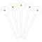 Watercolor Hot Air Balloons White Plastic 6" Food Pick - Round - Fan View