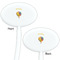 Watercolor Hot Air Balloons White Plastic 7" Stir Stick - Double Sided - Oval - Front & Back