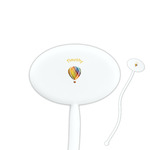 Watercolor Hot Air Balloons 7" Oval Plastic Stir Sticks - White - Single Sided (Personalized)