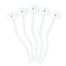 Watercolor Hot Air Balloons White Plastic 7" Stir Stick - Oval - Fan