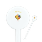 Watercolor Hot Air Balloons 7" Round Plastic Stir Sticks - White - Single Sided (Personalized)