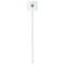 Watercolor Hot Air Balloons White Plastic Stir Stick - Single Sided - Square - Single Stick