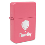 Watercolor Hot Air Balloons Windproof Lighter - Pink - Single Sided (Personalized)
