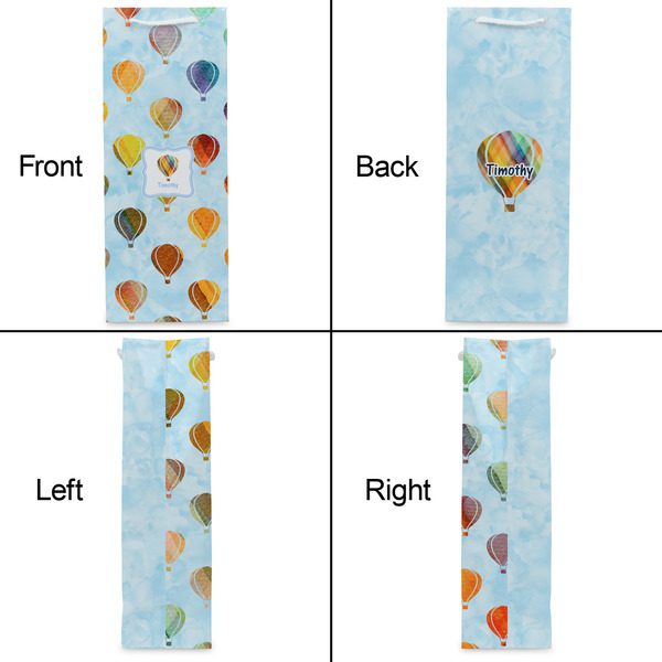 Watercolor Hot Air Balloons Wine Gift Bag - Gloss - Approval
